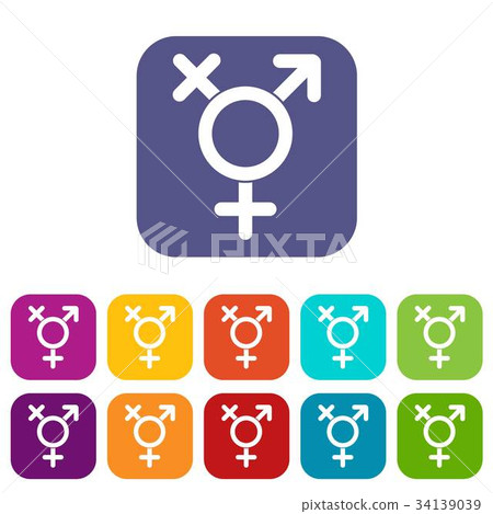 Transgender sign icons set Transgender sign icons set 34139039