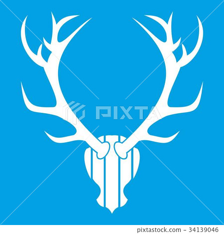 Deer antler icon white Deer antler icon white 34139046