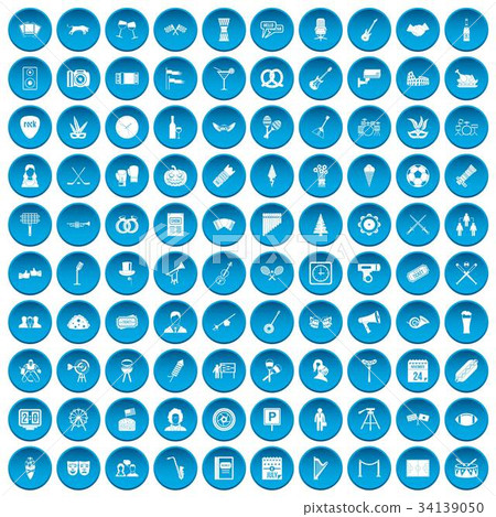 100 meeting icons set blue 100 meeting icons set blue 34139050