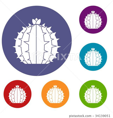 Lophophora cactus icons set Lophophora cactus icons set 34139051