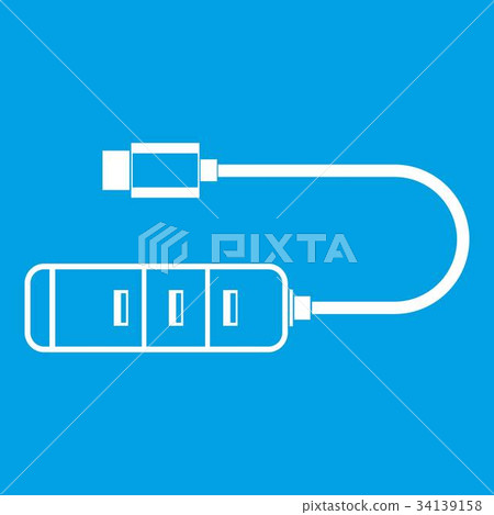 USB adapter connectors icon white 34139158