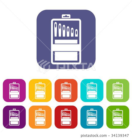 Set of needles icons set 34139347