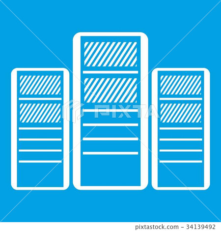 Database servers icon white 34139492