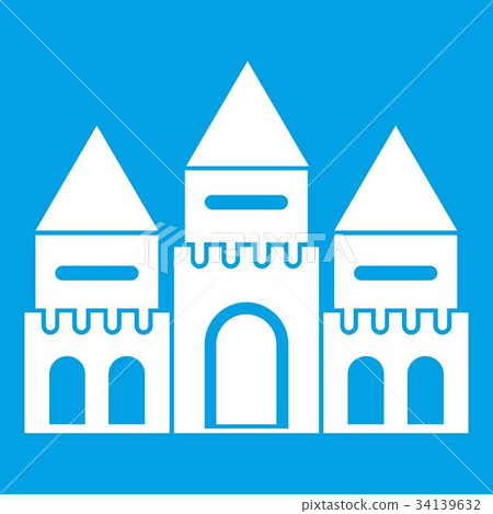 Children house castle icon white Children house castle icon white 34139632