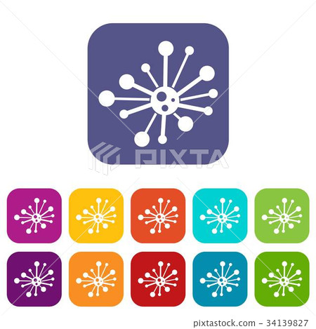 Round bacteria icons set 34139827