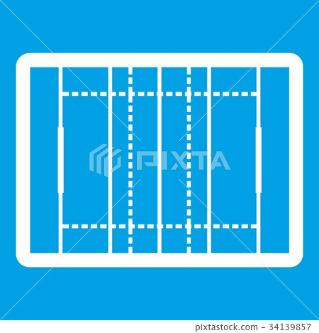 Rugby field icon white Rugby field icon white 34139857