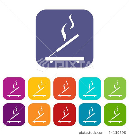 Incense sticks icons set Incense sticks icons set 34139898