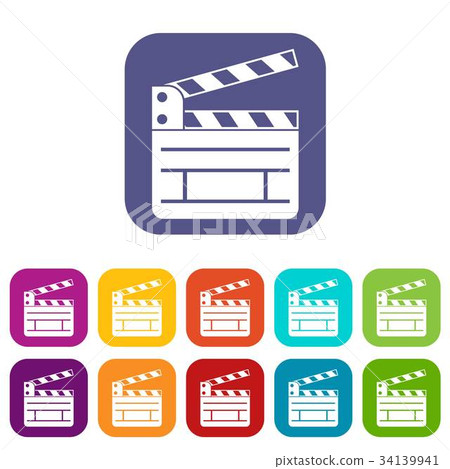 Clapperboard icons set Clapperboard icons set 34139941