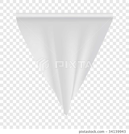 Empty white pennant mockup, realistic style Empty white pennant mockup, realistic style 34139943
