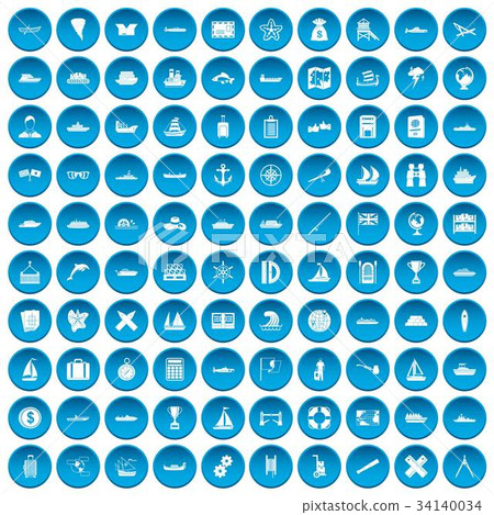 100 shipping icons set blue 100 shipping icons set blue 34140034