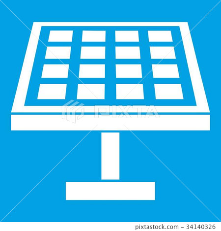 Solar energy panel icon white 34140326