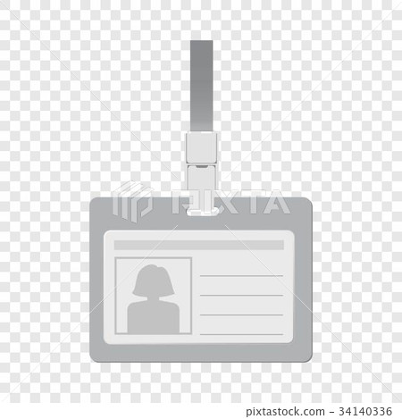 Blank identification card with clasp mockup 34140336