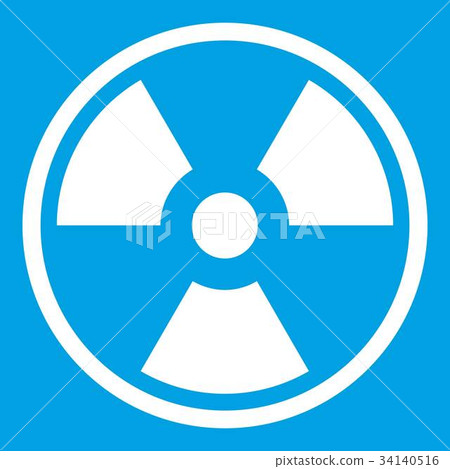 Danger nuclear icon white 34140516