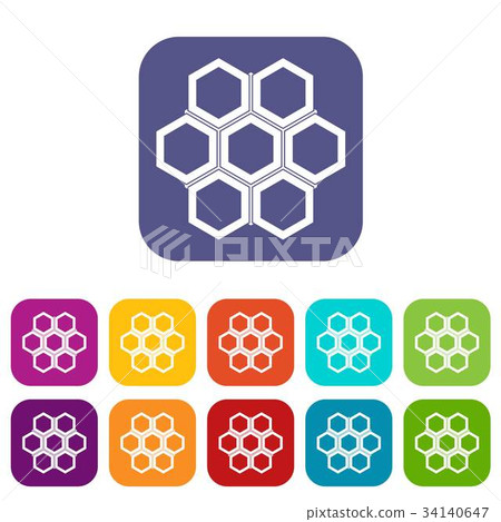 Little honeycomb icons set Little honeycomb icons set 34140647