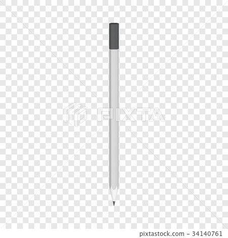 Gray wooden sharp pencil mockup, realistic style 34140761