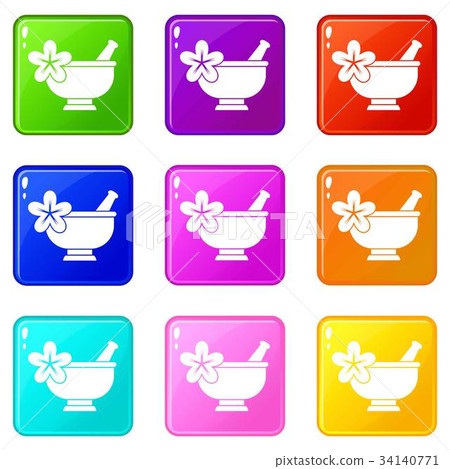 Mortar and pestle pharmacy set 9 34140771