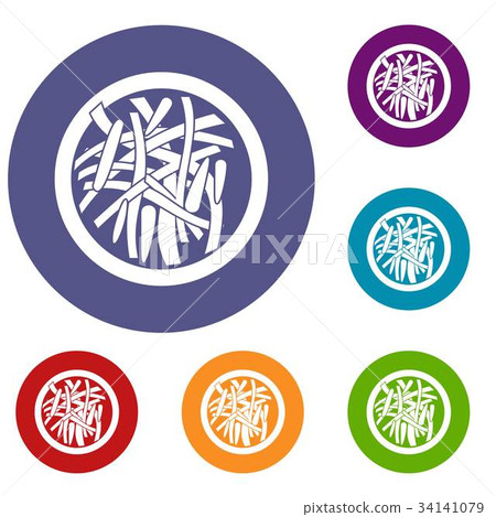 Asian salad icons set Asian salad icons set 34141079