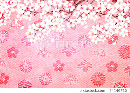 Sakura New Year card background spring background - Stock Illustration ...