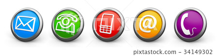 Color contact icons - Stock Illustration [34149302] - PIXTA