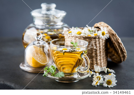 Cup of chamomile tea Cup of chamomile tea 34149461