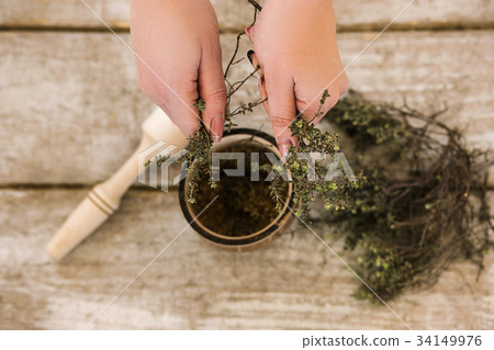 Homeopathic alternative medicine top view 34149976