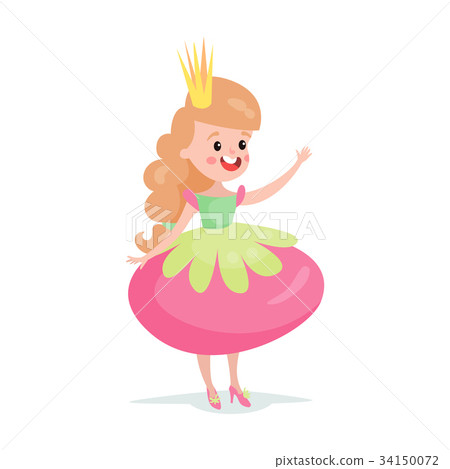 Beautiful smiling cartoon princess girl character Beautiful smiling cartoon princess girl character 34150072