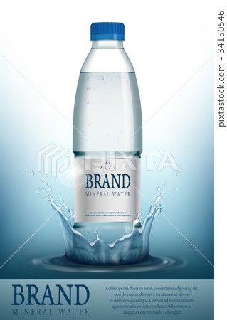 Mineral water realistic Bottle container mockup 34150546