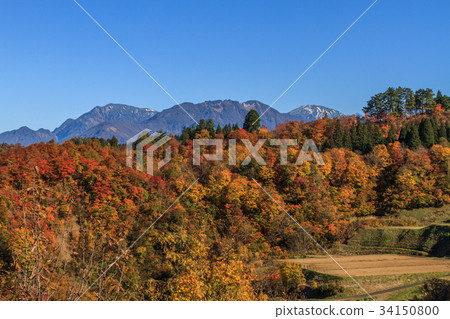 從秋天Uonuma地平線看見的Minamiuonuma風景 34150800