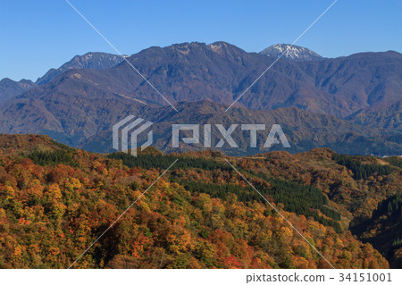 Landscape of Minamiuonuma seen from autumn Uonuma skyline 34151001