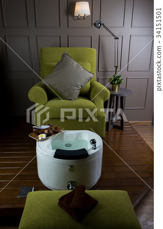 Manicure and pedicure series: Empty pedicure chair 34151501
