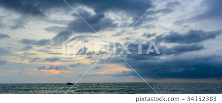 Dramatic colorful sunset and sunrise sky Dramatic colorful sunset and sunrise sky 34152383