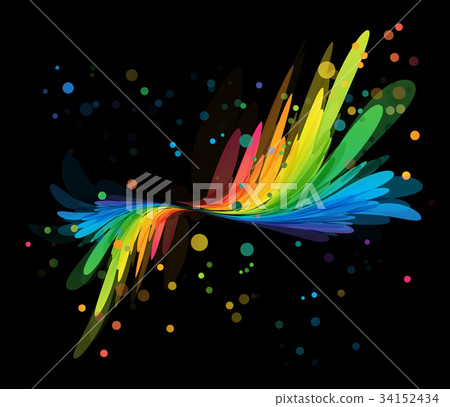 Splash multicolored element on black Splash multicolored element on black 34152434