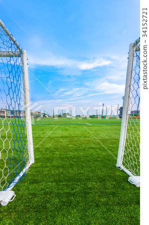 Soccer ground and goal post 34152721