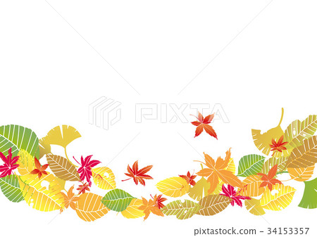 바람에 흩 날리는 낙엽 배경 일러스트 | 장식품 | Leaf Background 흰색 배경 - 스톡일러스트 [34153357] -  Pixta