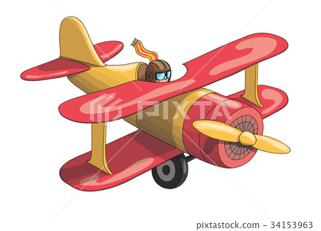 Cartoon Retro Vintage Plane. EPS-10 vector format Cartoon Retro Vintage Plane. EPS-10 vector format 34153963