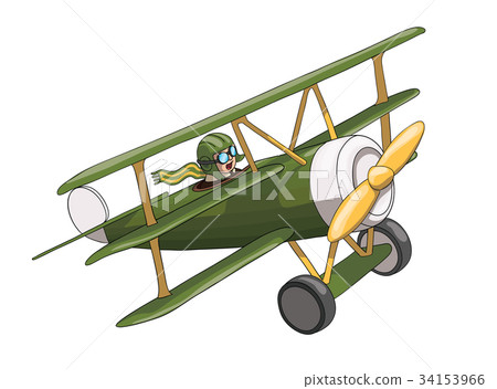 Cartoon Retro Plane. Like a toy. EPS-10 vector Cartoon Retro Plane. Like a toy. EPS-10 vector 34153966