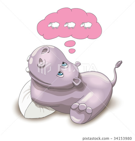 Vector illustration of a baby hippo Vector illustration of a baby hippo 34153980