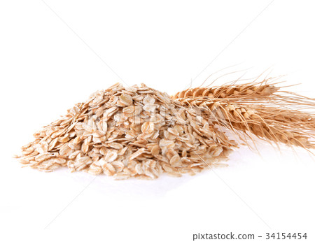 Rolled Oats isolated on white background Rolled Oats isolated on white background 34154454