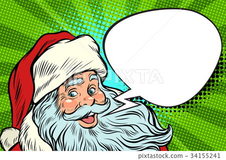 Santa Claus cartoon bubble, Christmas greeting 34155241