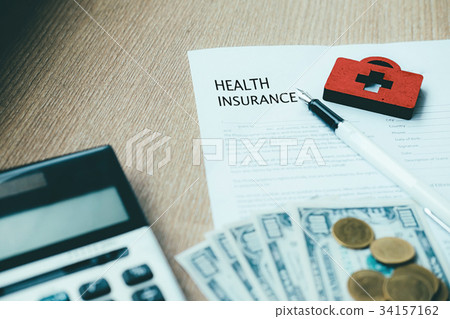 Health insurance policy concept idea. 34157162