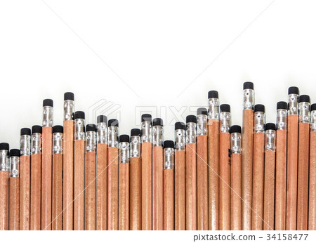 Sorted in a neatly pencil and eraser at the end 34158477
