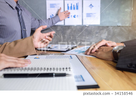 Co working conference, Business team meeting present, investor c 34158546
