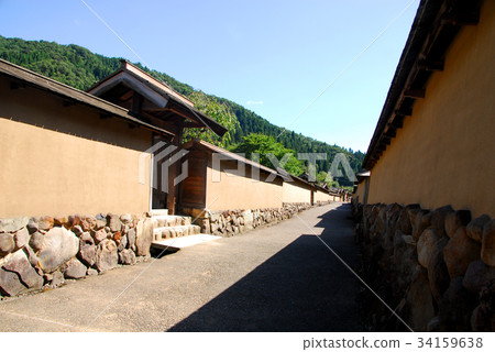Landscape of restored townhouse in Asakura ruins 34159638
