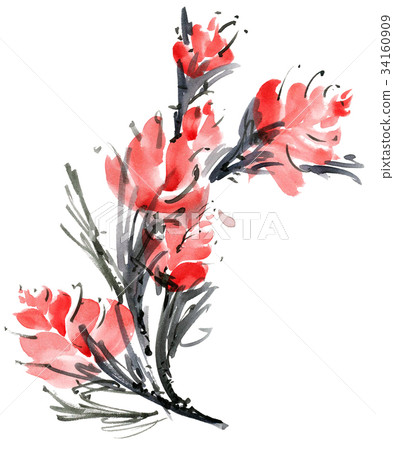 Watercolor flower card 34160909