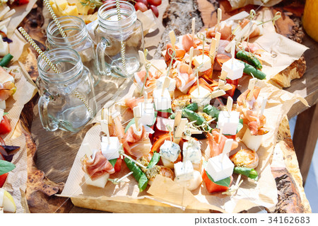 Beautifully decorated catering banquet table 34162683