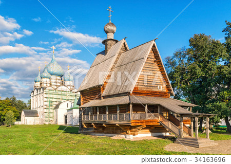 Old wooden church in the Suzdal Kremlin Old wooden church in the Suzdal Kremlin 34163696
