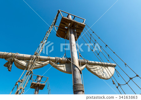 Mast of the sailing ship 34163863