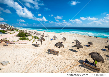 Cancun beach panorama, Mexico Cancun beach panorama, Mexico 34164005