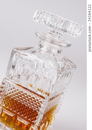 Whisky in beautiful glass bottle, rum, bourbon, Whisky in beautiful glass bottle, rum, bourbon, 34164122