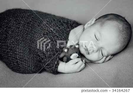 beautiful newborn sleeping baby boy 34164267